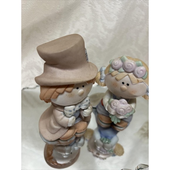 Bumpkins Bisque Porcelain Bride & Groom Figurines Fabrizio George Cake Toppers - Picture 2 of 10